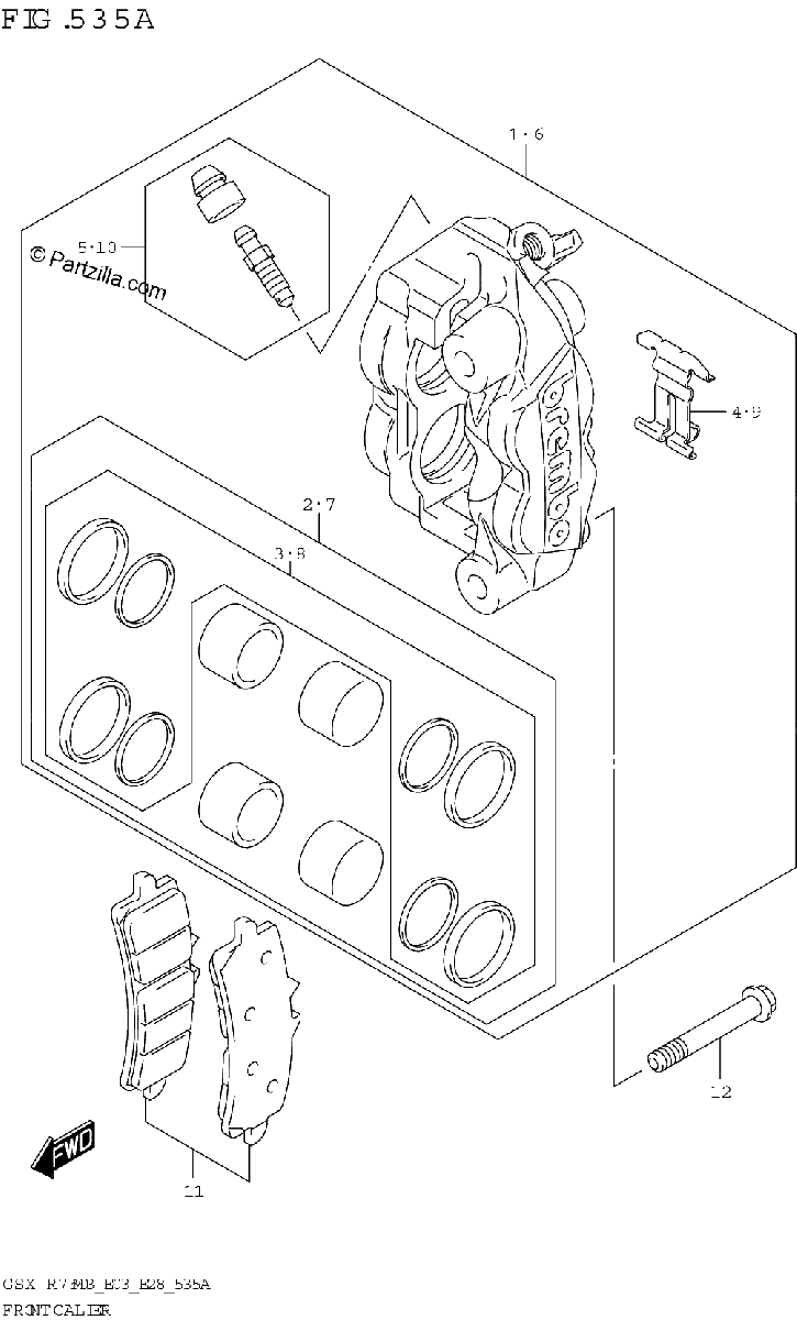 Diagrama de FRONT CALIPER