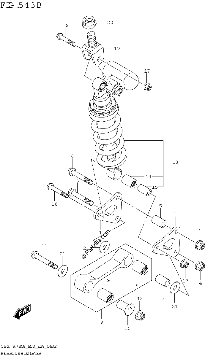 Diagrama de REAR CUSHION LEVER