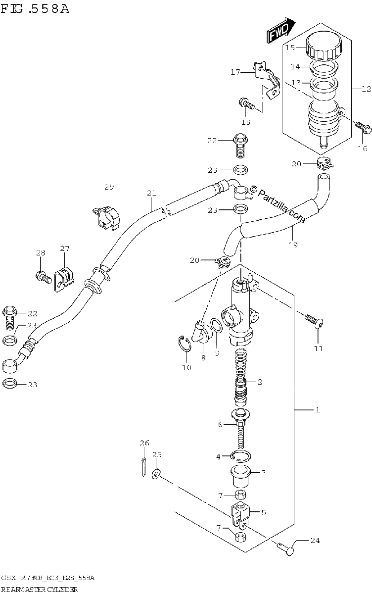 Diagrama de REAR MASTER CYLINDER