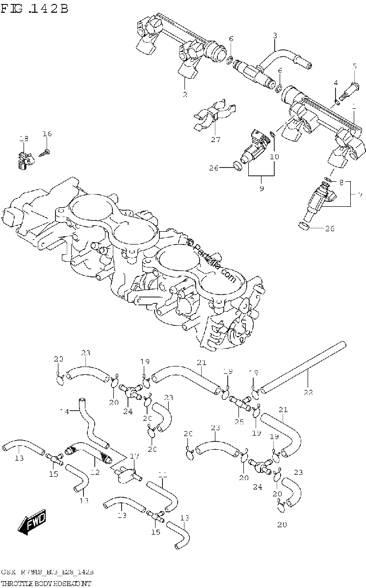 Diagrama de THROTTLE BODY HOSE JOINT E33