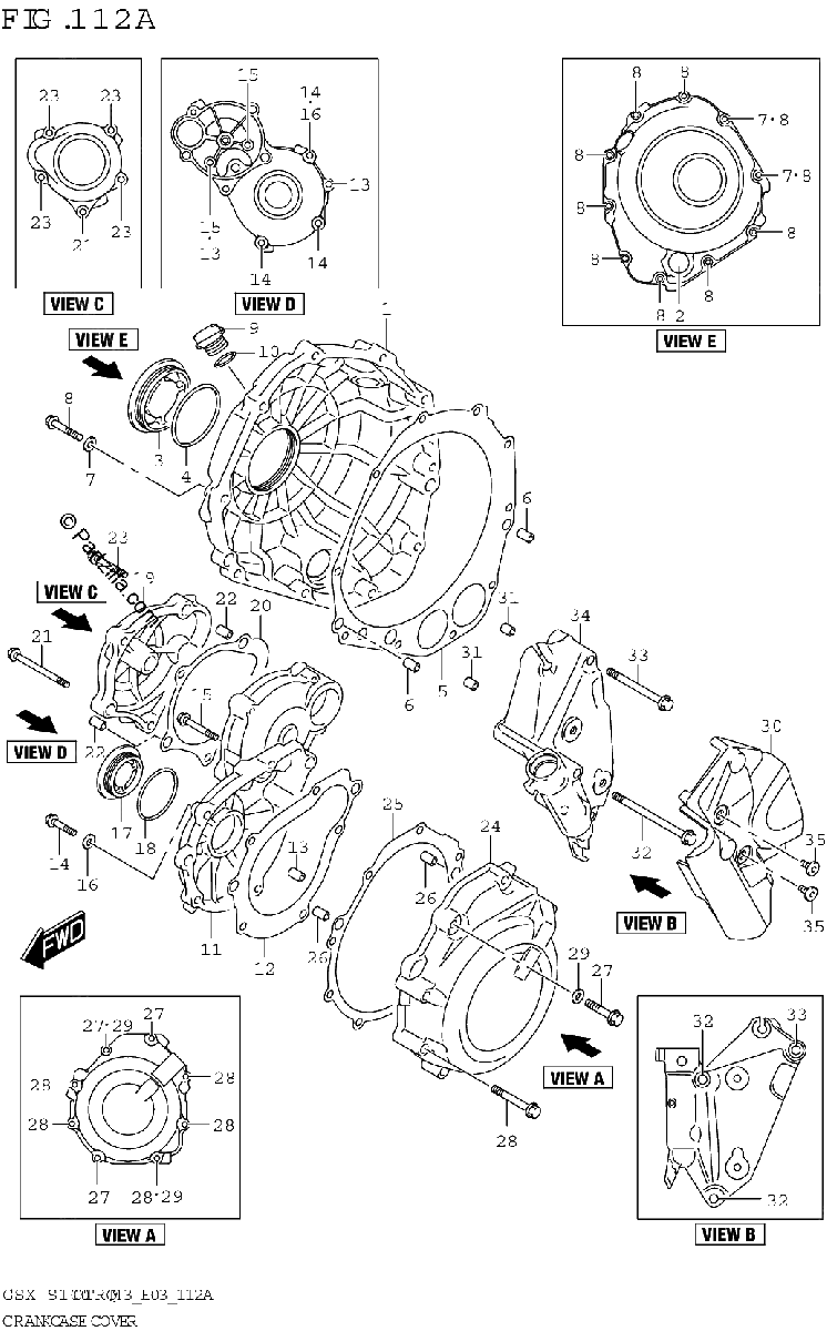 Diagrama de CRANKCASE COVER