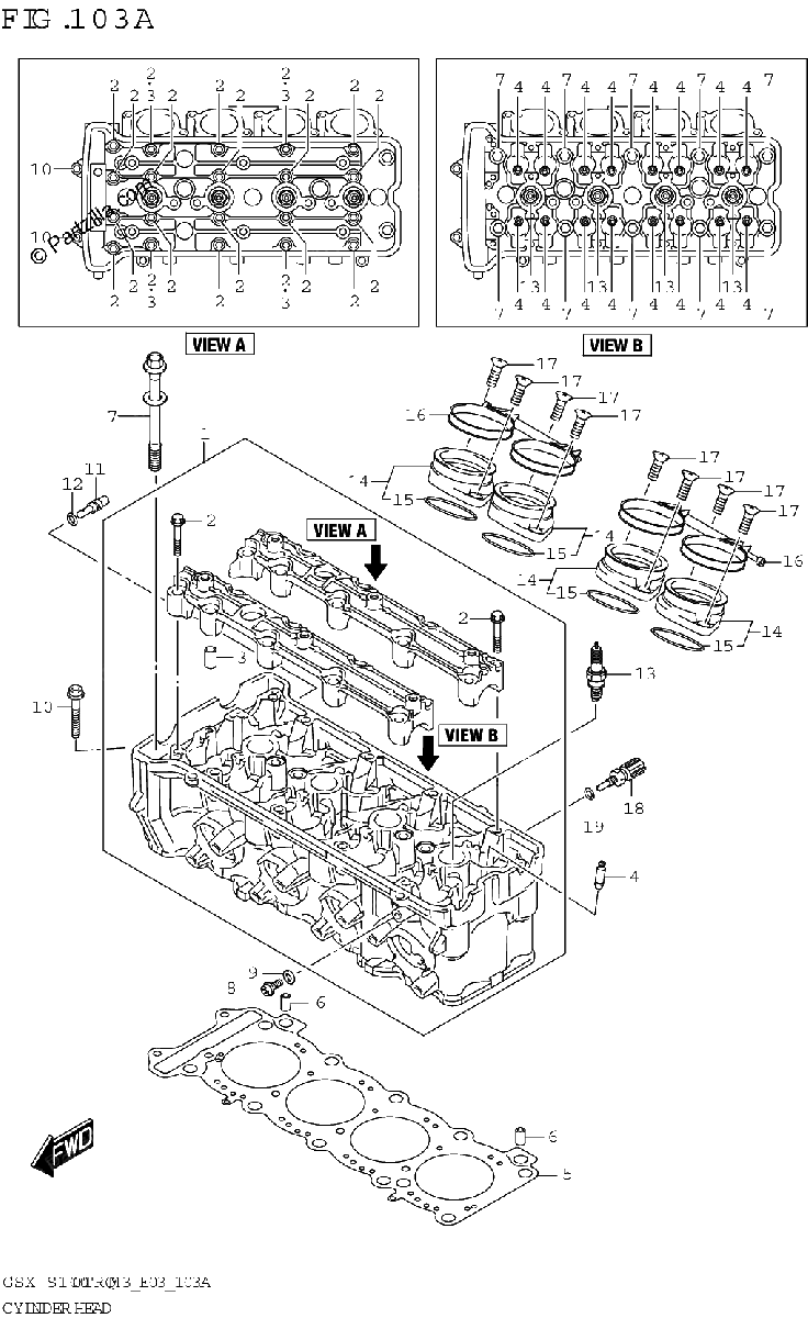 Diagrama de CYLINDER HEAD