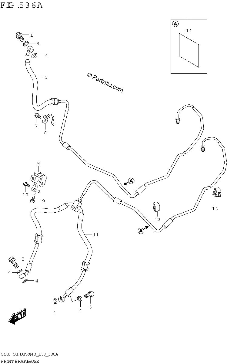 Diagrama de FRONT BRAKE HOSE