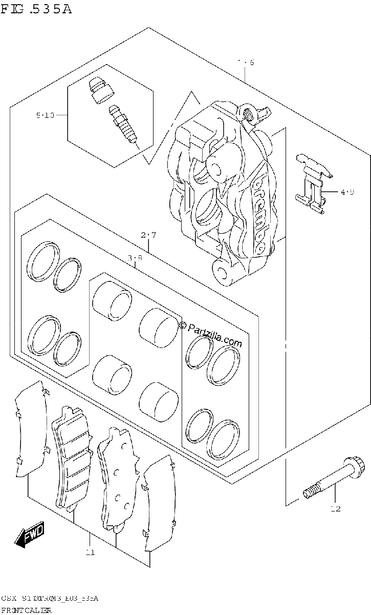 Diagrama de FRONT CALIPER