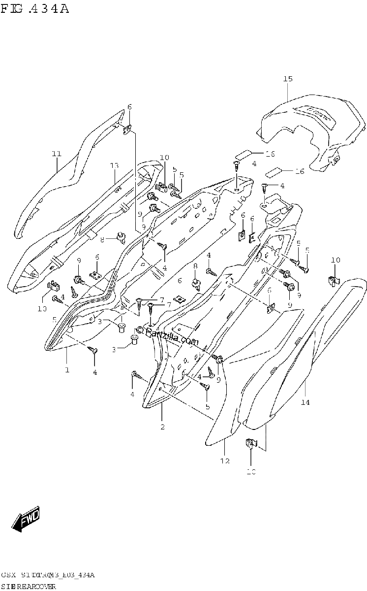 Diagrama de SIDE REAR COVER