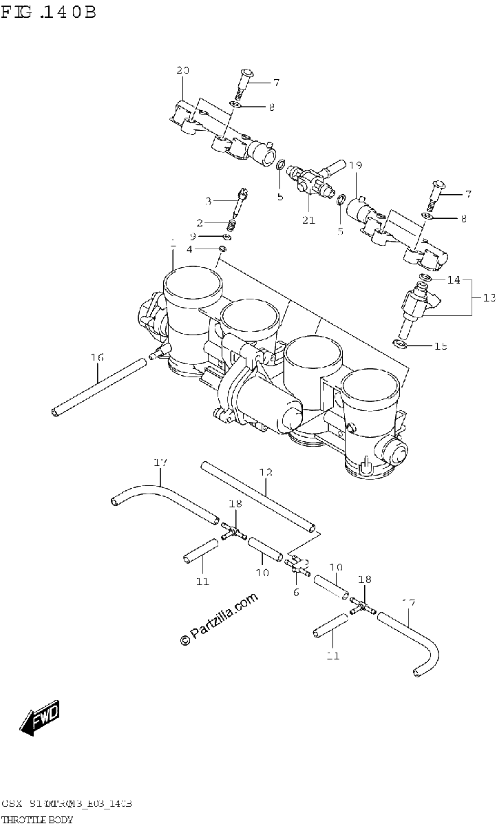 Diagrama de THROTTLE BODY E03 E28