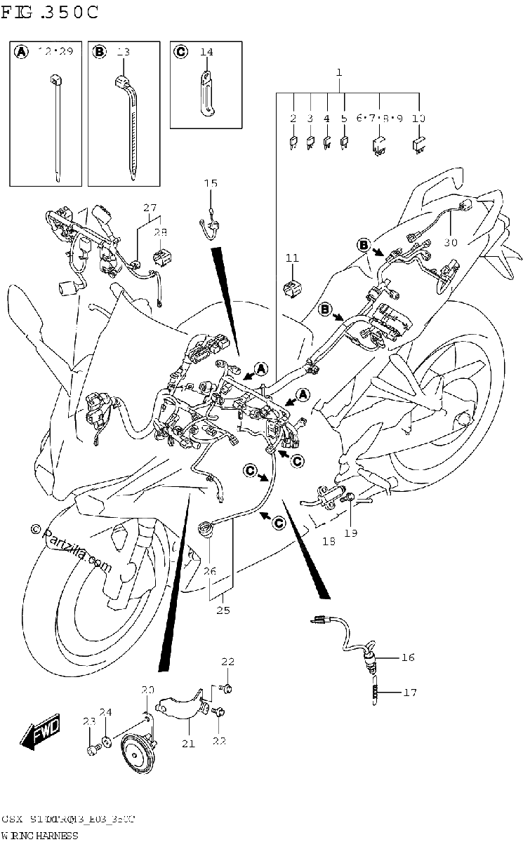 Diagrama de WIRING HARNESS E03 E28