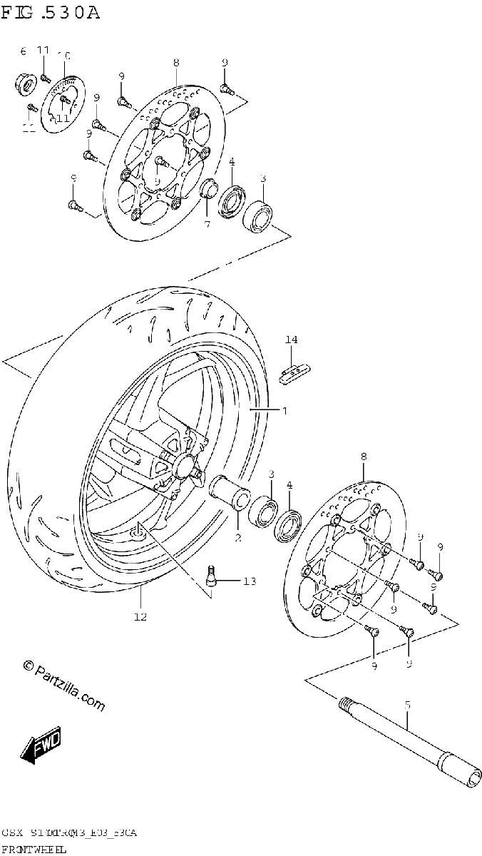 Diagrama de FRONT WHEEL