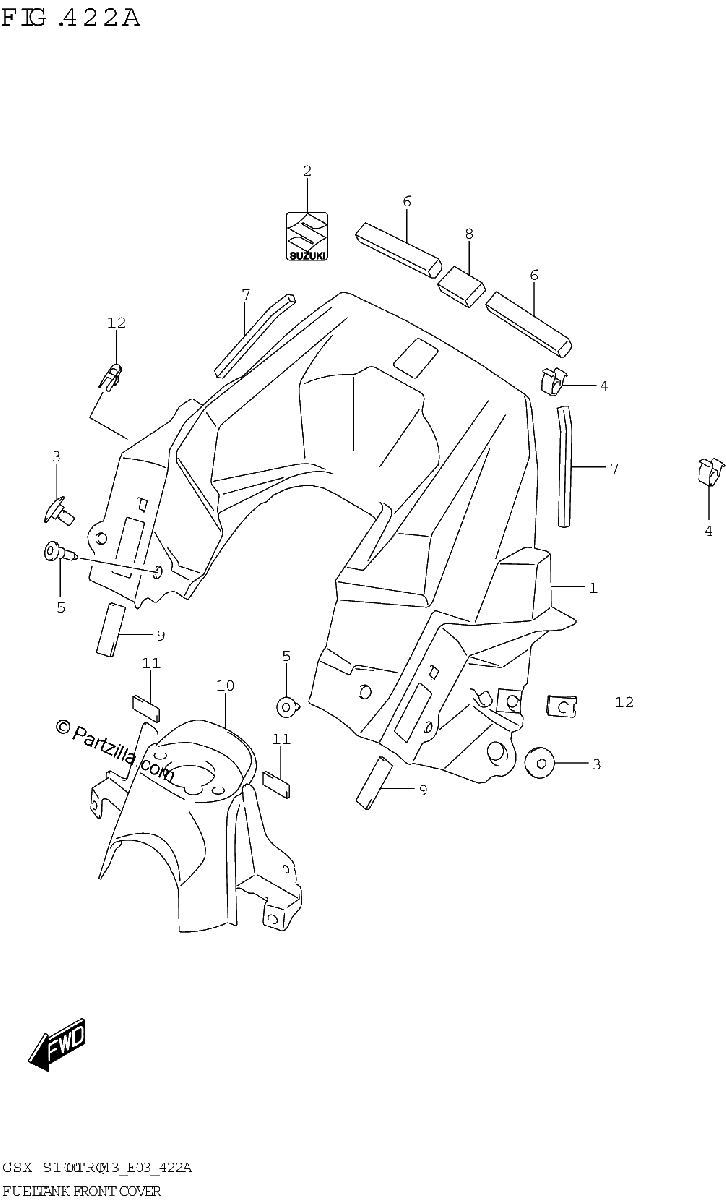 Diagrama de FUEL TANK FRONT COVER