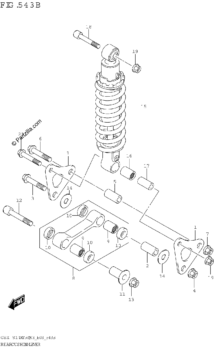 Diagrama de REAR CUSHION LEVER