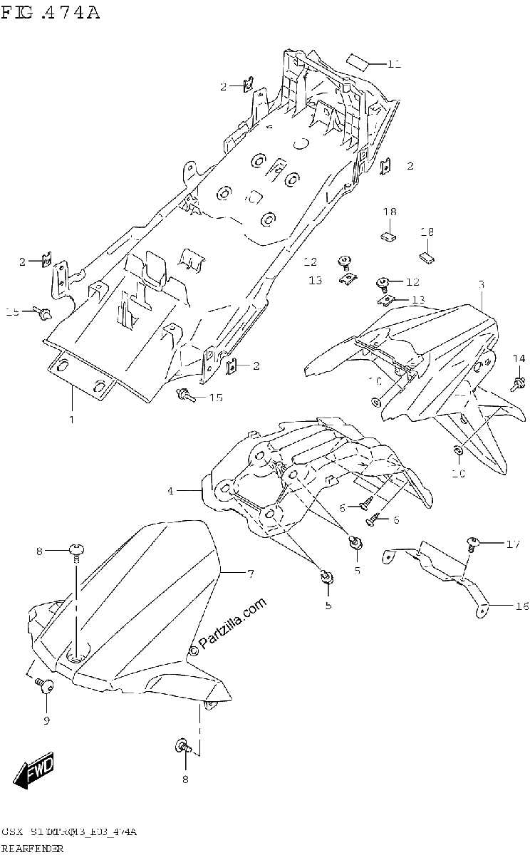 Diagrama de REAR FENDER