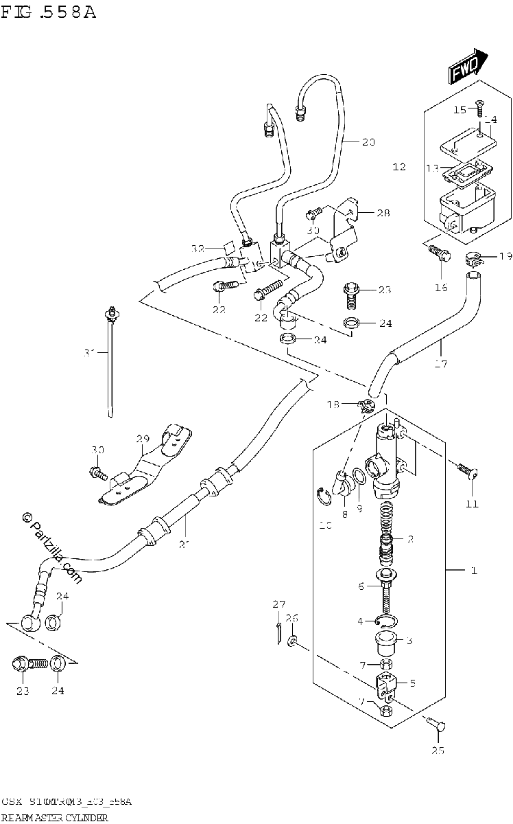 Diagrama de REAR MASTER CYLINDER