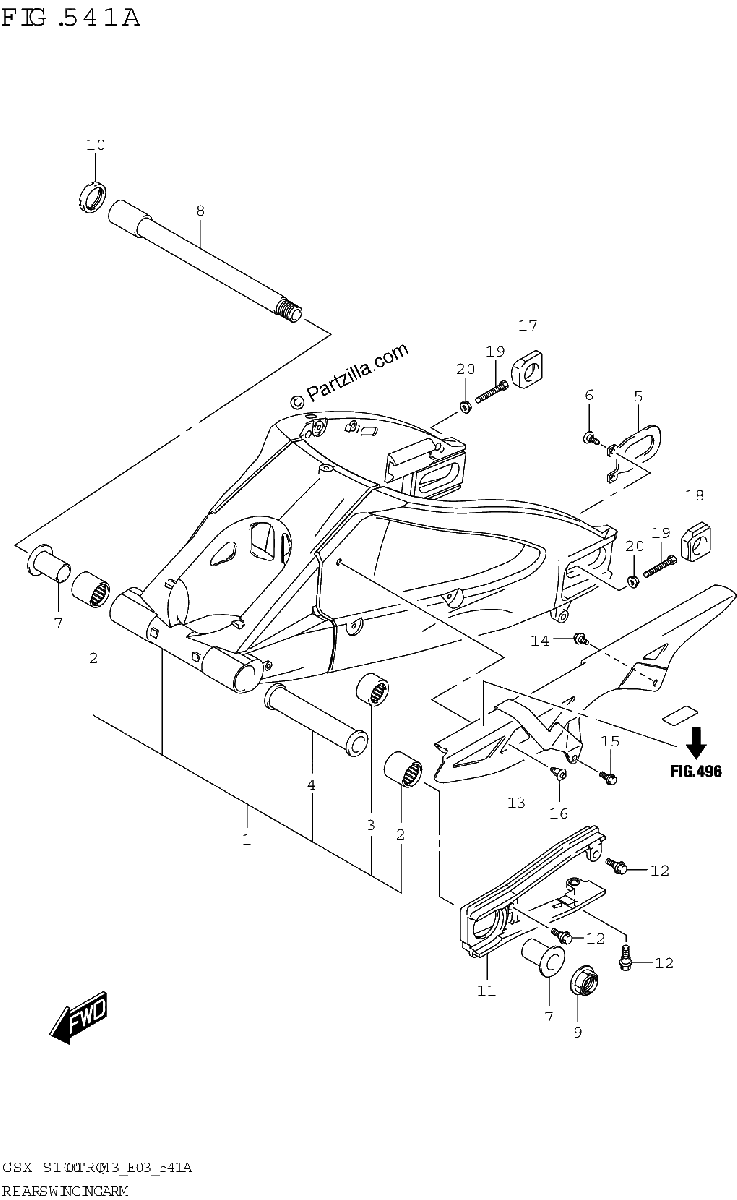 Diagrama de REAR SWINGINGARM