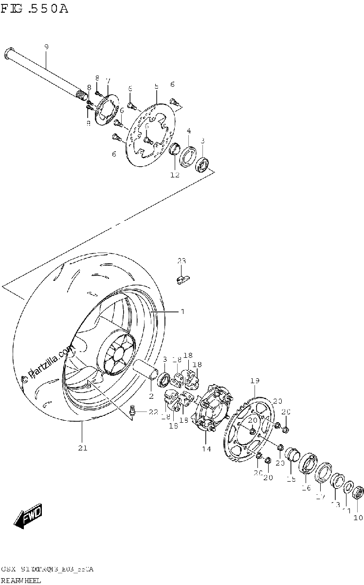 Diagrama de REAR WHEEL