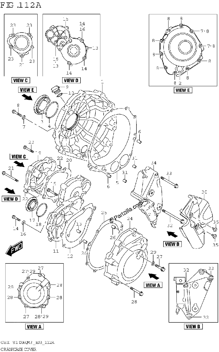 Diagrama de CRANKCASE COVER