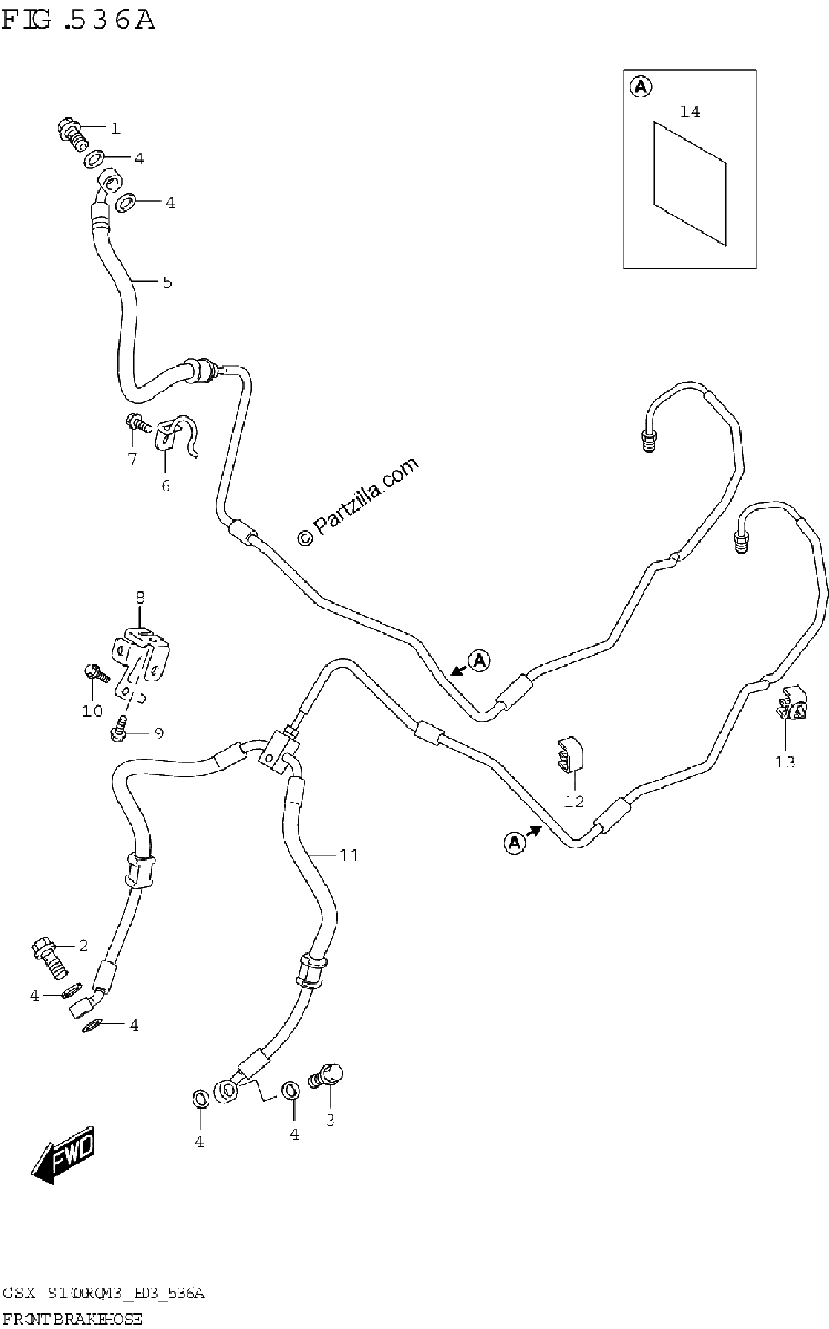 Diagrama de FRONT BRAKE HOSE