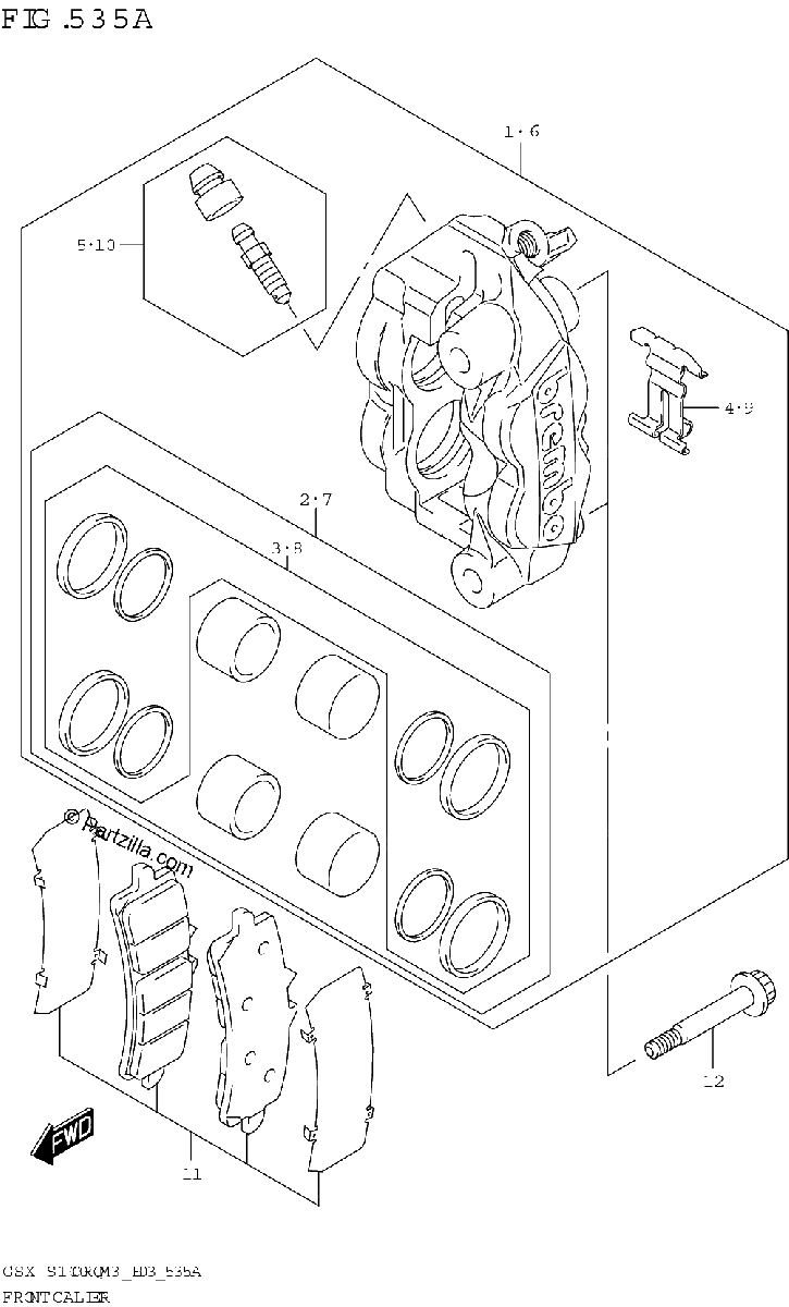 Diagrama de FRONT CALIPER