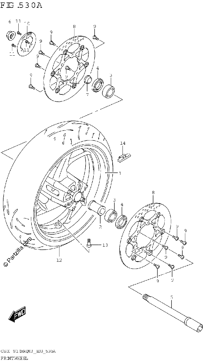 Diagrama de FRONT WHEEL