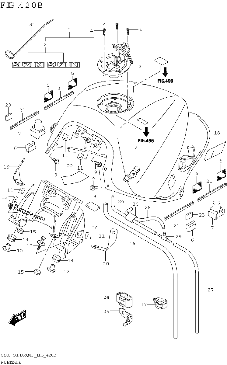 Diagrama de FUEL TANK E03 E28