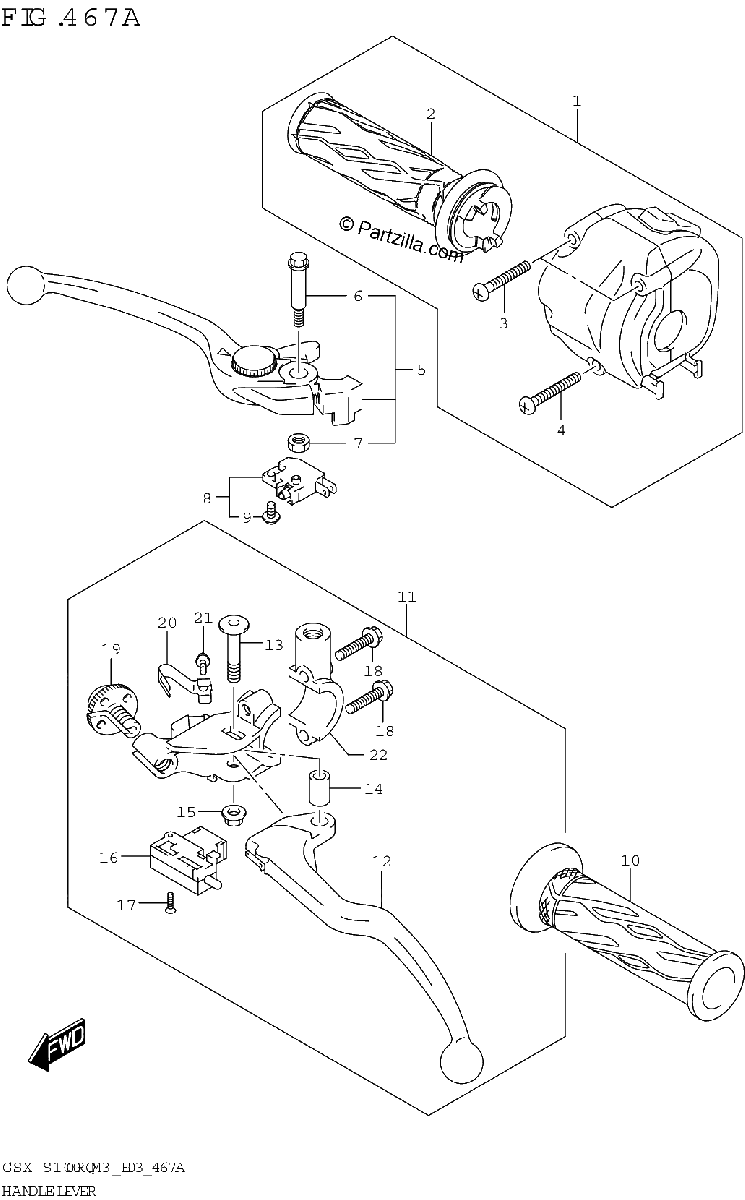 Diagrama de HANDLE LEVER