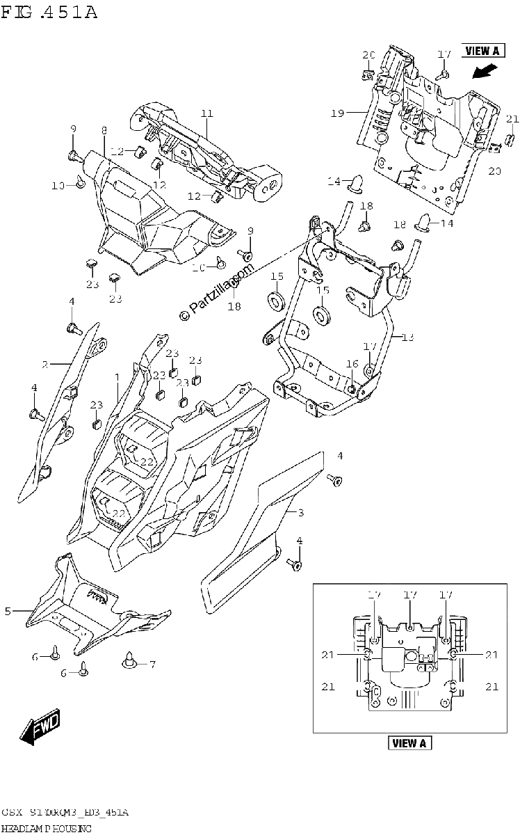 Diagrama de HEADLAMP HOUSING