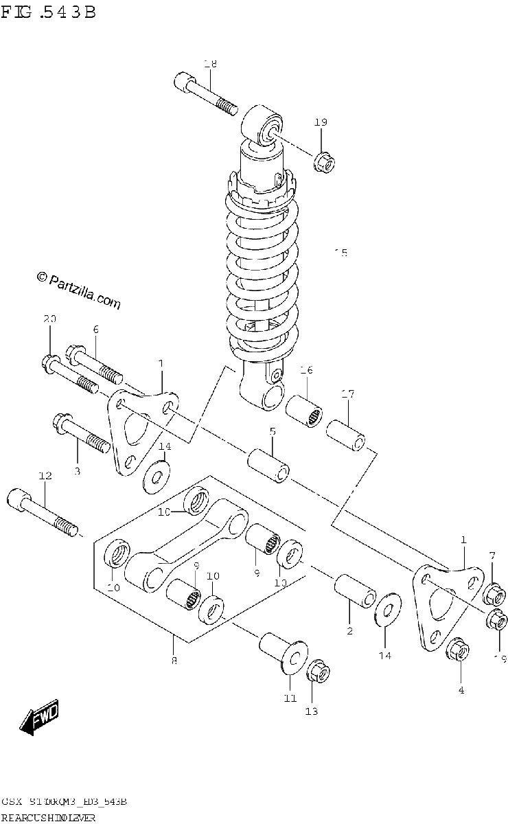 Diagrama de REAR CUSHION LEVER