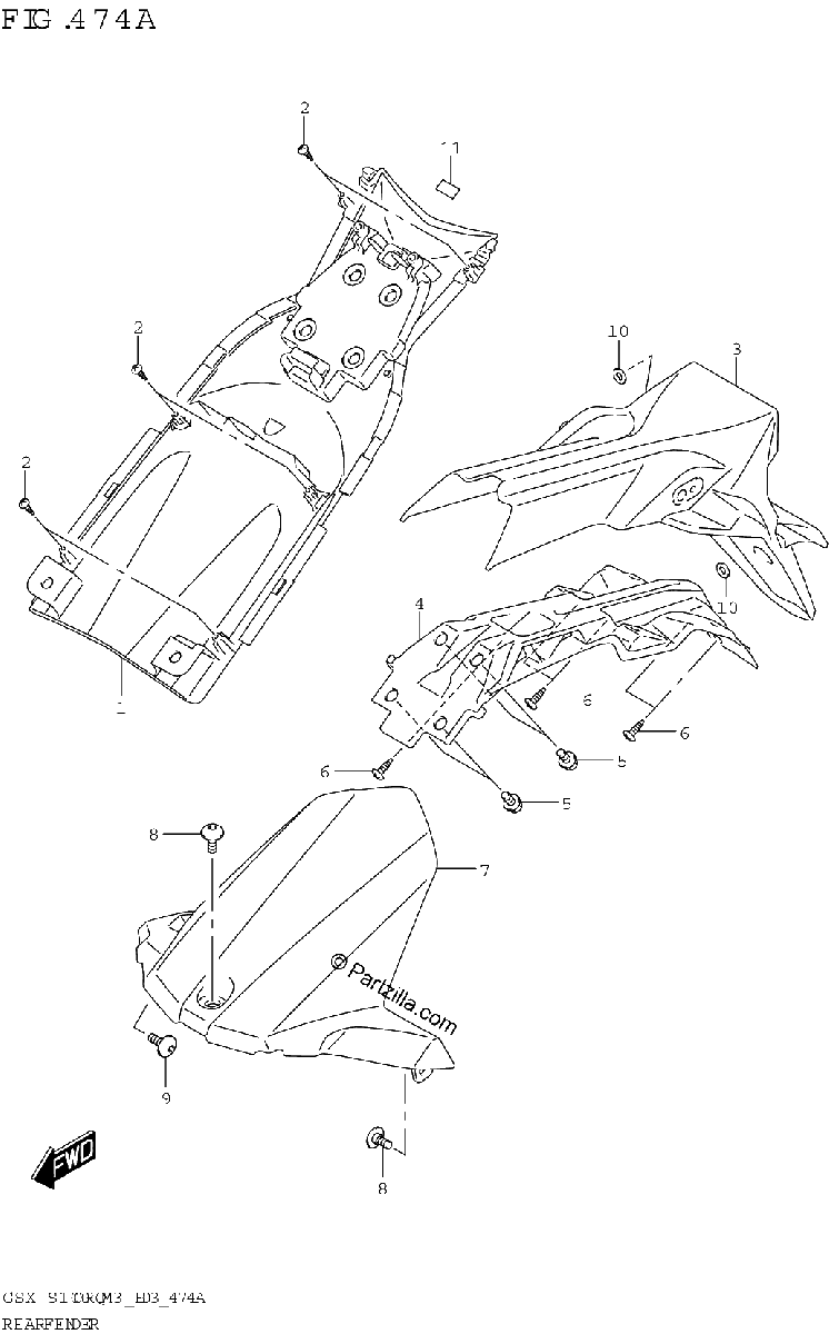 Diagrama de REAR FENDER