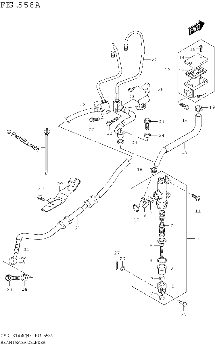 Diagrama de REAR MASTER CYLINDER