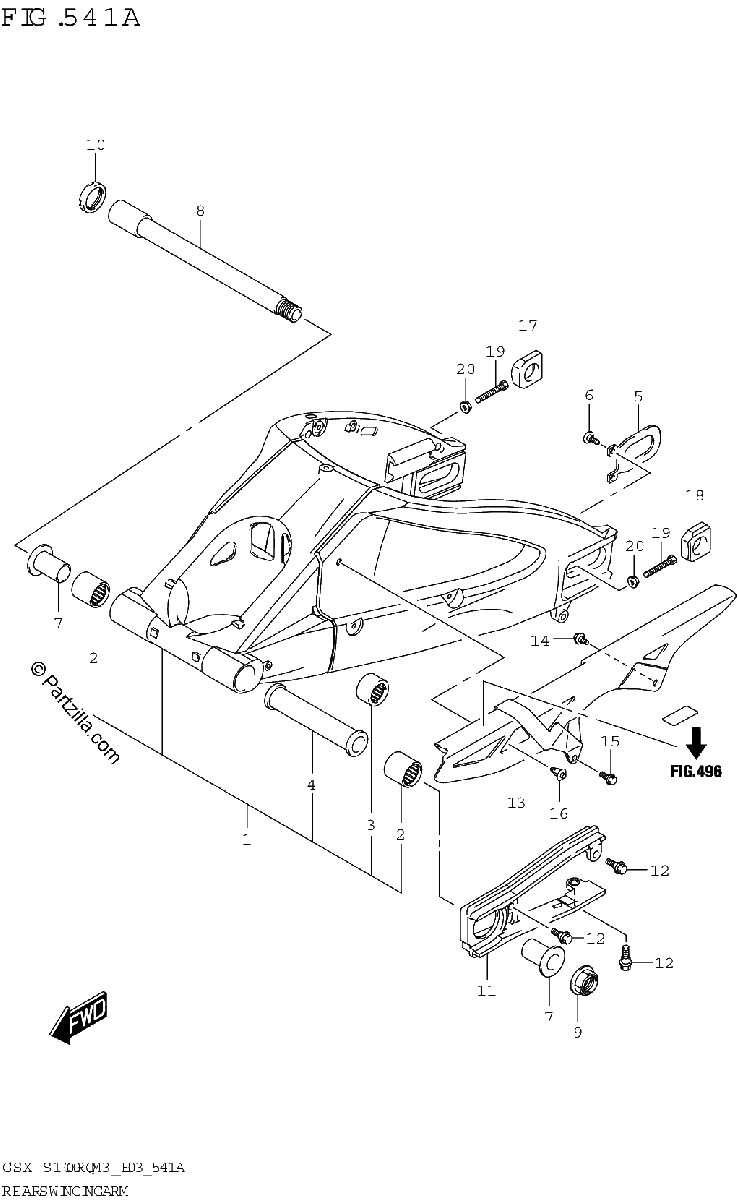 Diagrama de REAR SWINGINGARM