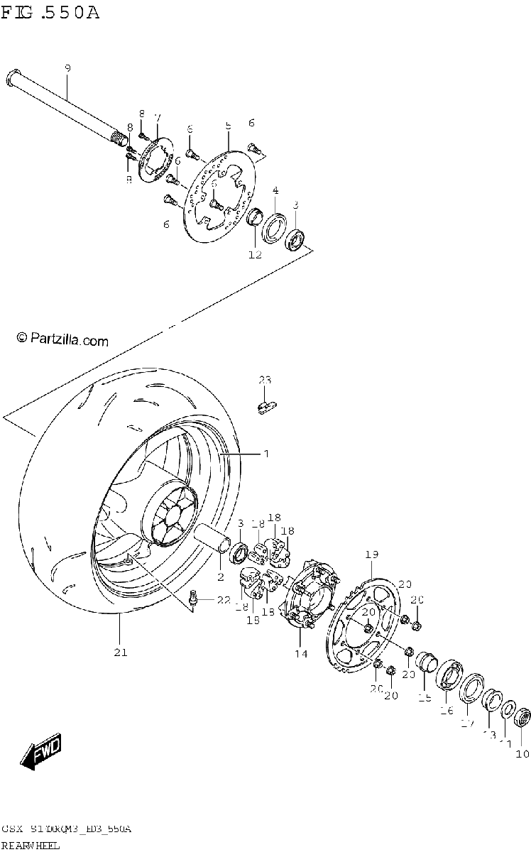 Diagrama de REAR WHEEL