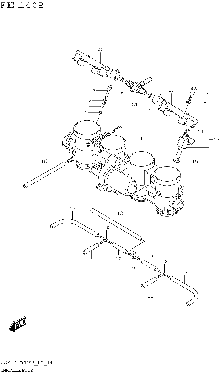 Diagrama de THROTTLE BODY E03 E28