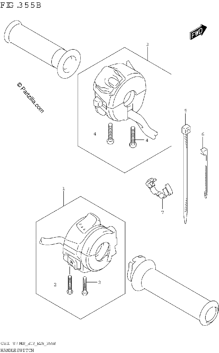 Diagrama de HANDLE SWITCH E03 E33