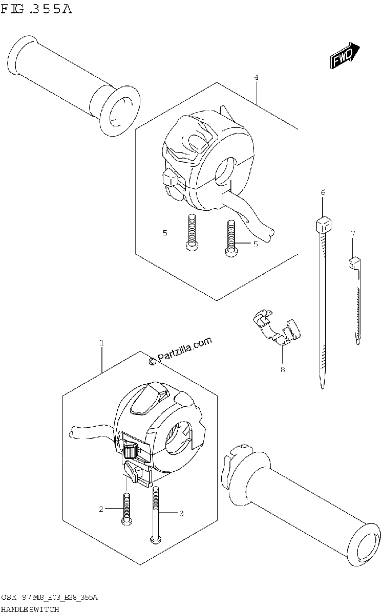 Diagrama de HANDLE SWITCH E28