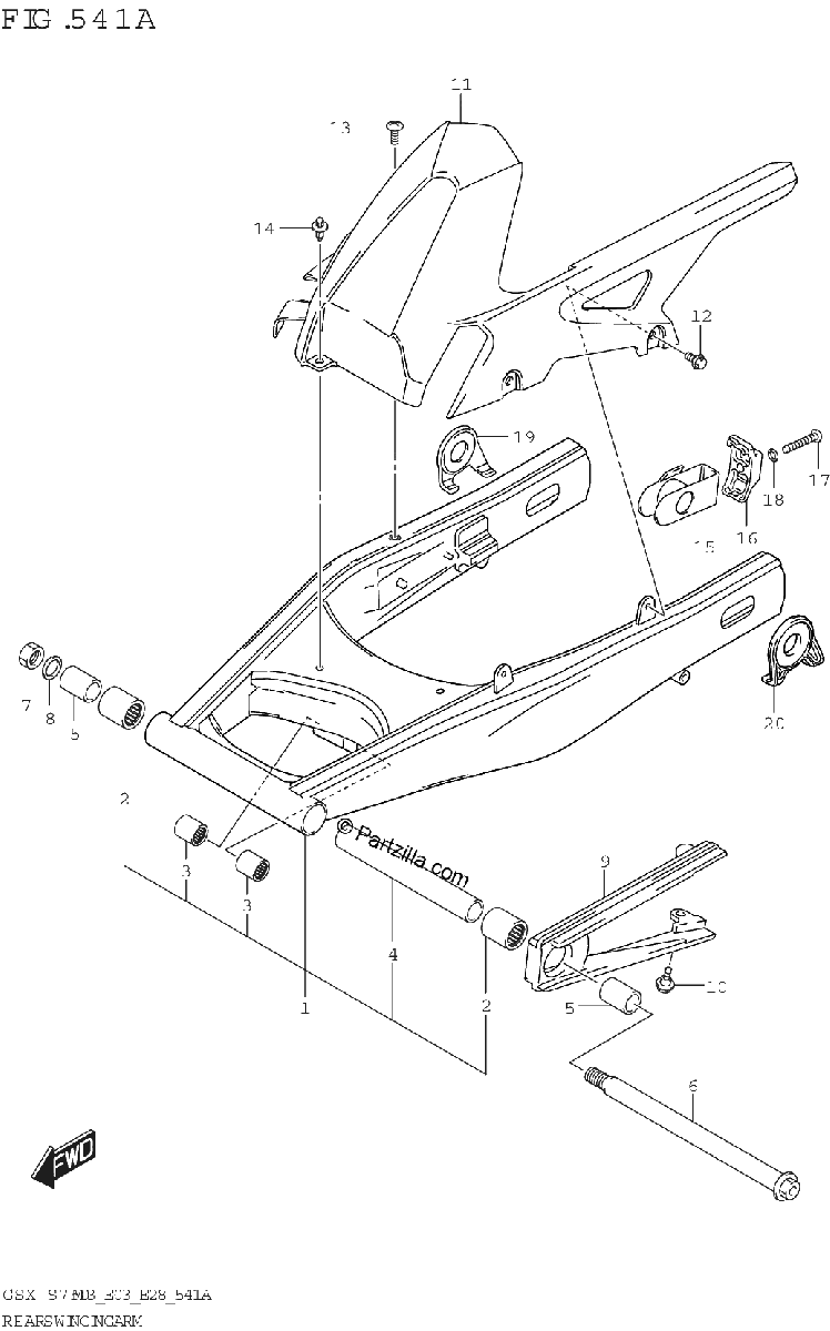 Diagrama de REAR SWINGINGARM