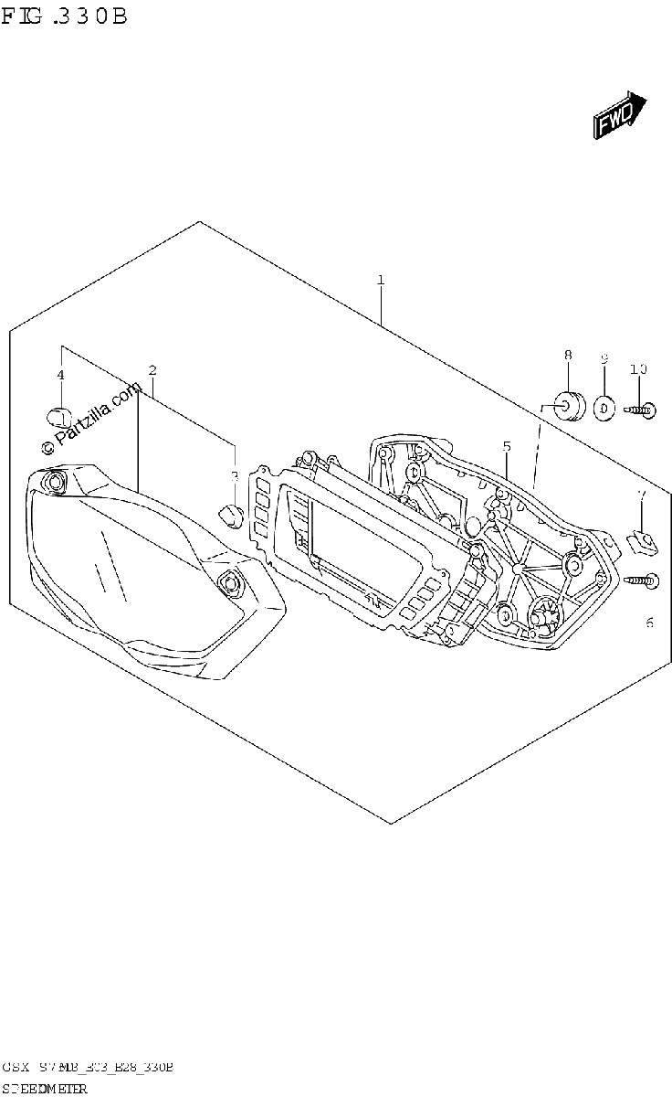 Diagrama de SPEEDOMETER GSX S750A GSX S750ZA E03 E33
