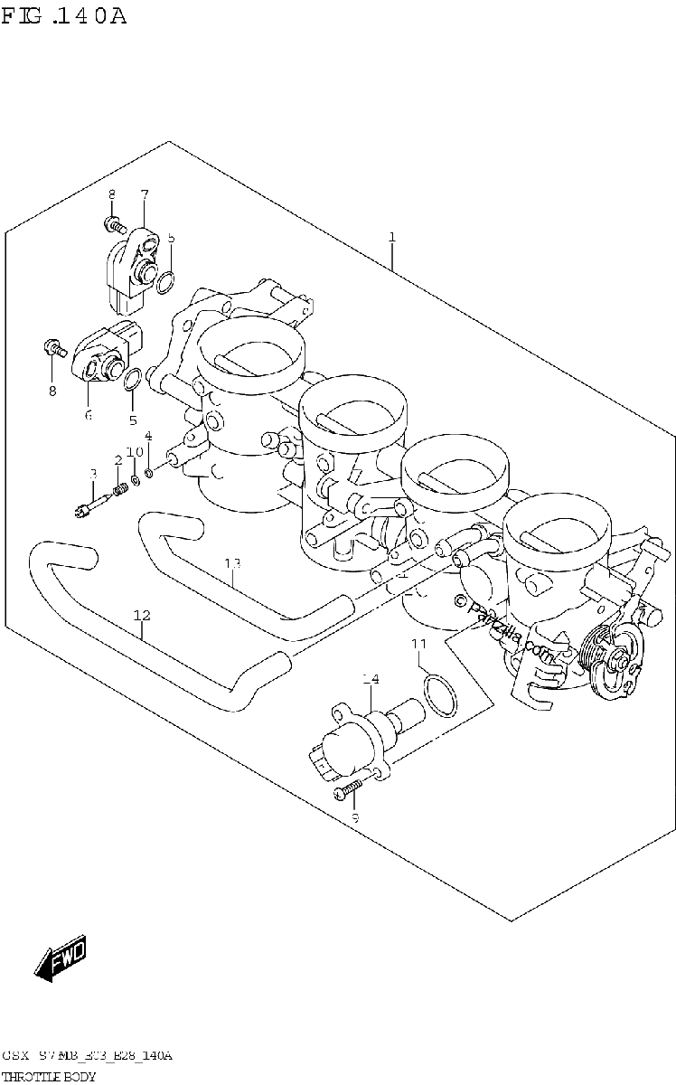 Diagrama de THROTTLE BODY E03 E28