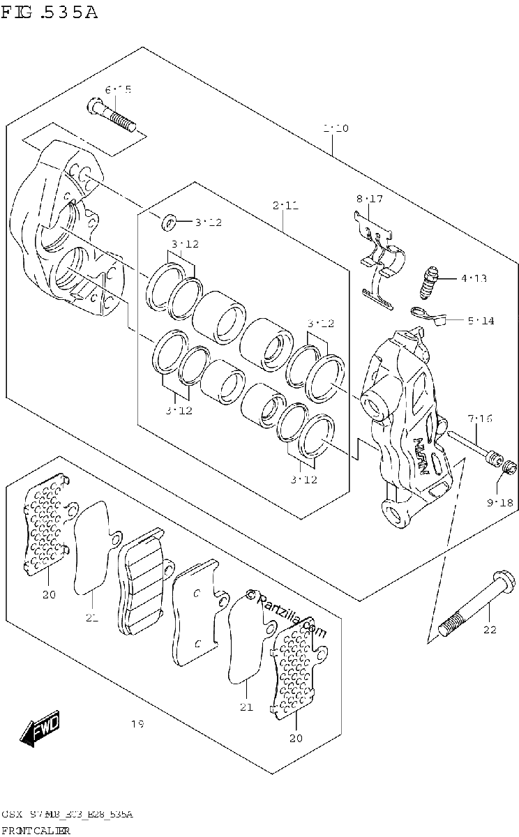 Diagrama de FRONT CALIPER