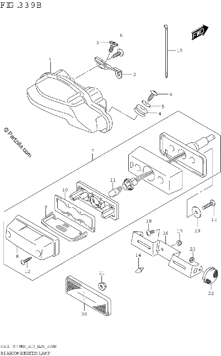 Diagrama de REAR COMBINATION LAMP