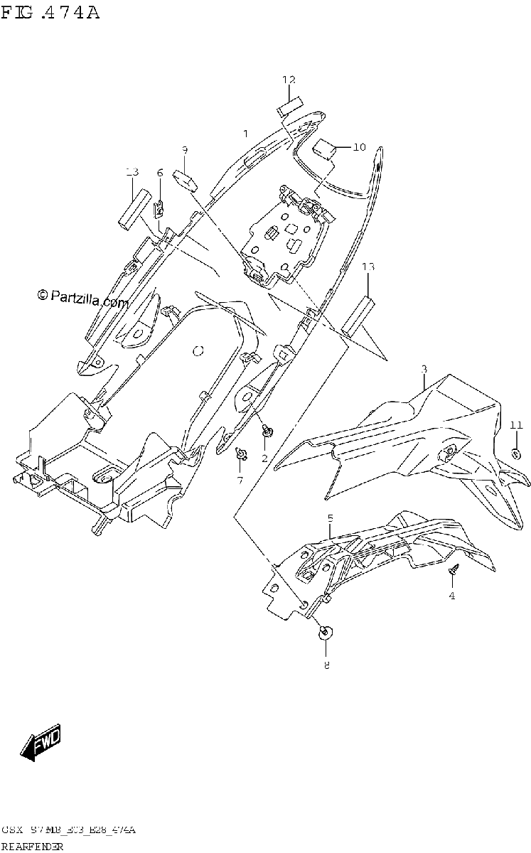 Diagrama de REAR FENDER