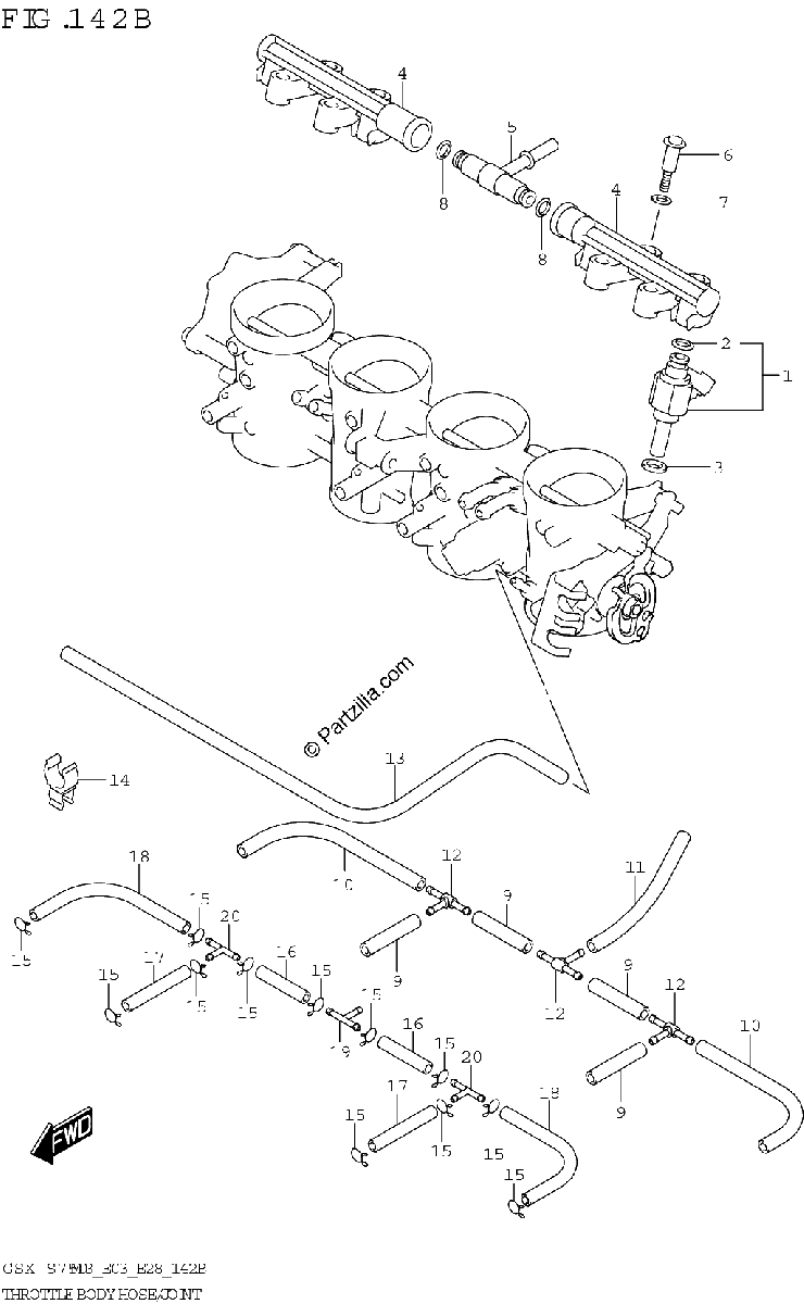 Diagrama de THROTTLE BODY HOSE JOINT E33