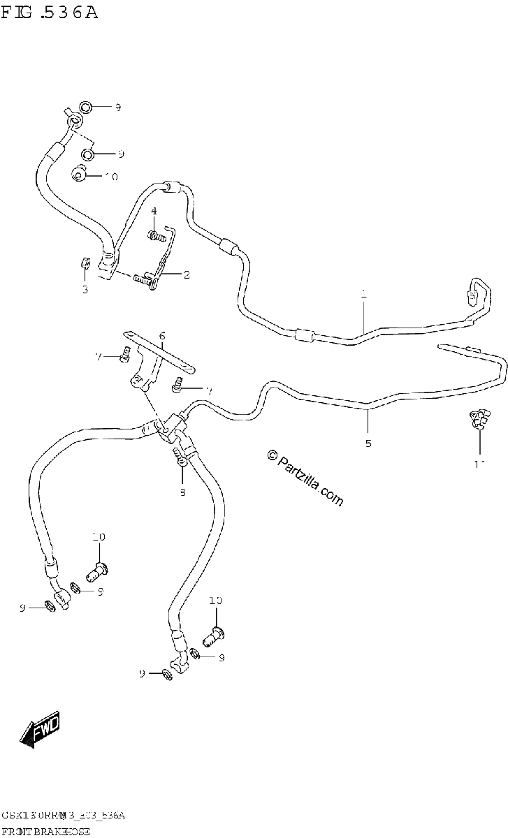 Diagrama de FRONT BRAKE HOSE