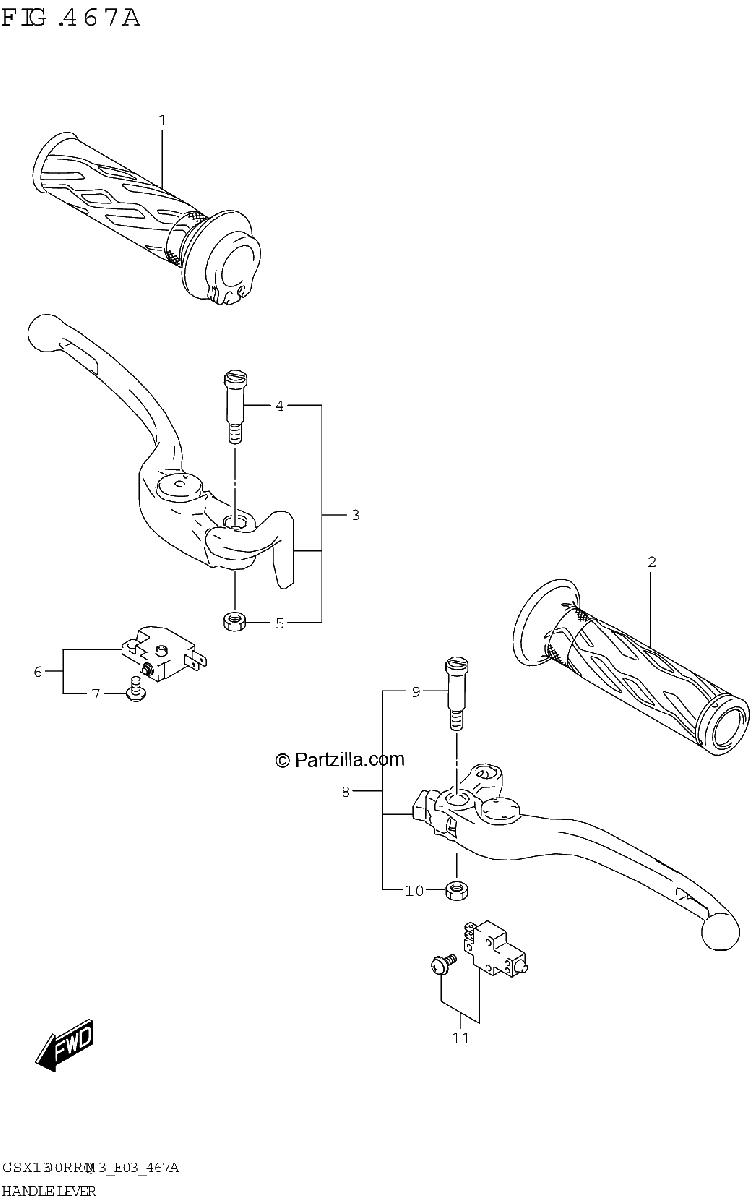 Diagrama de HANDLE LEVER