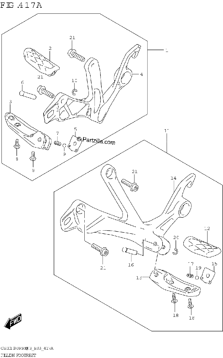 Diagrama de PILLION FOOTREST