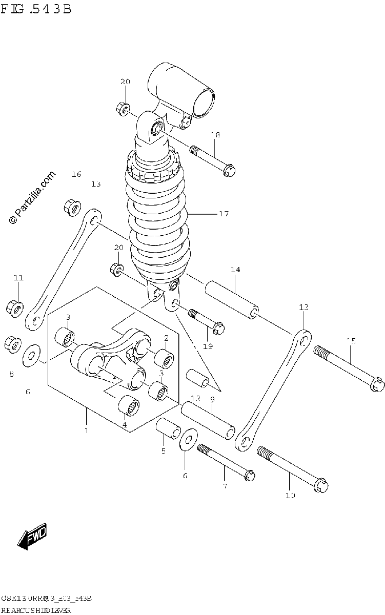 Diagrama de REAR CUSHION LEVER