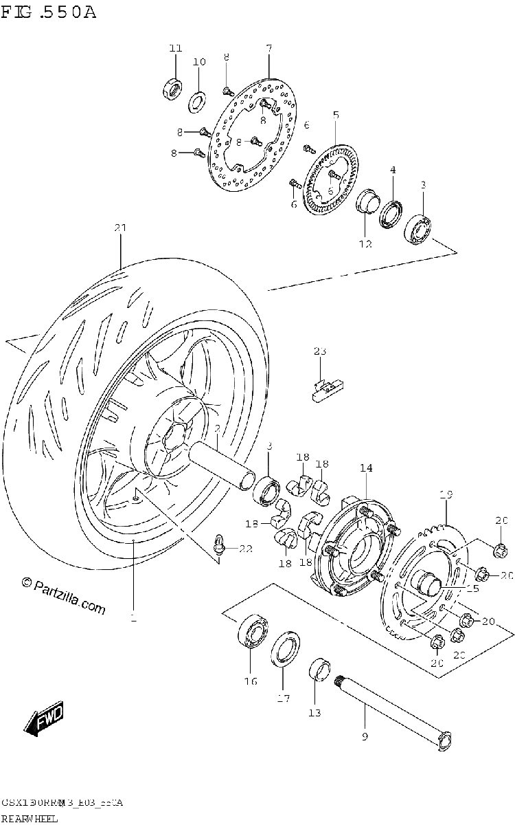 Diagrama de REAR WHEEL