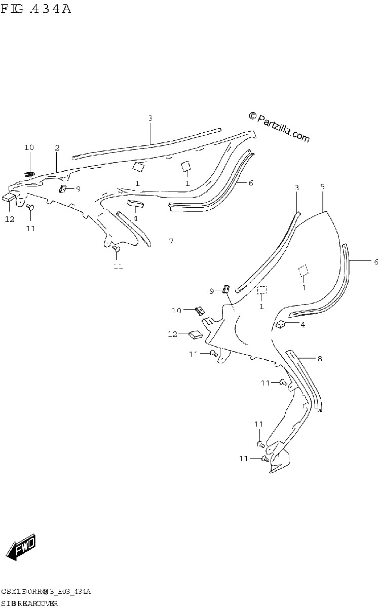 Diagrama de SIDE REAR COVER