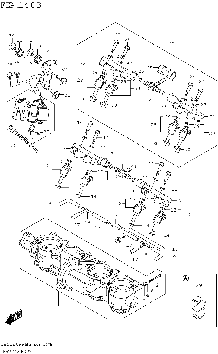 Diagrama de THROTTLE BODY E03 E28