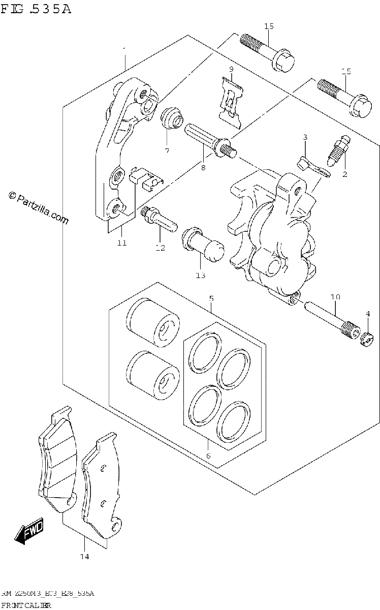 Diagrama de FRONT CALIPER