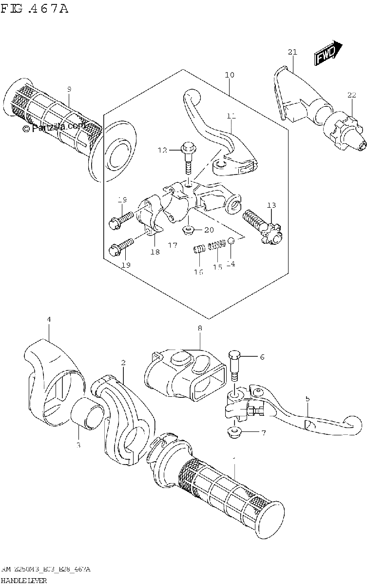 Diagrama de HANDLE LEVER