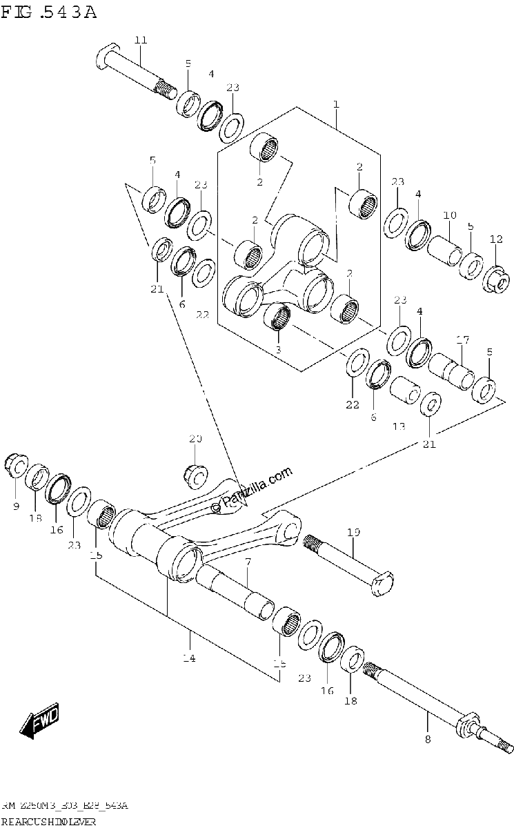 Diagrama de REAR CUSHION LEVER